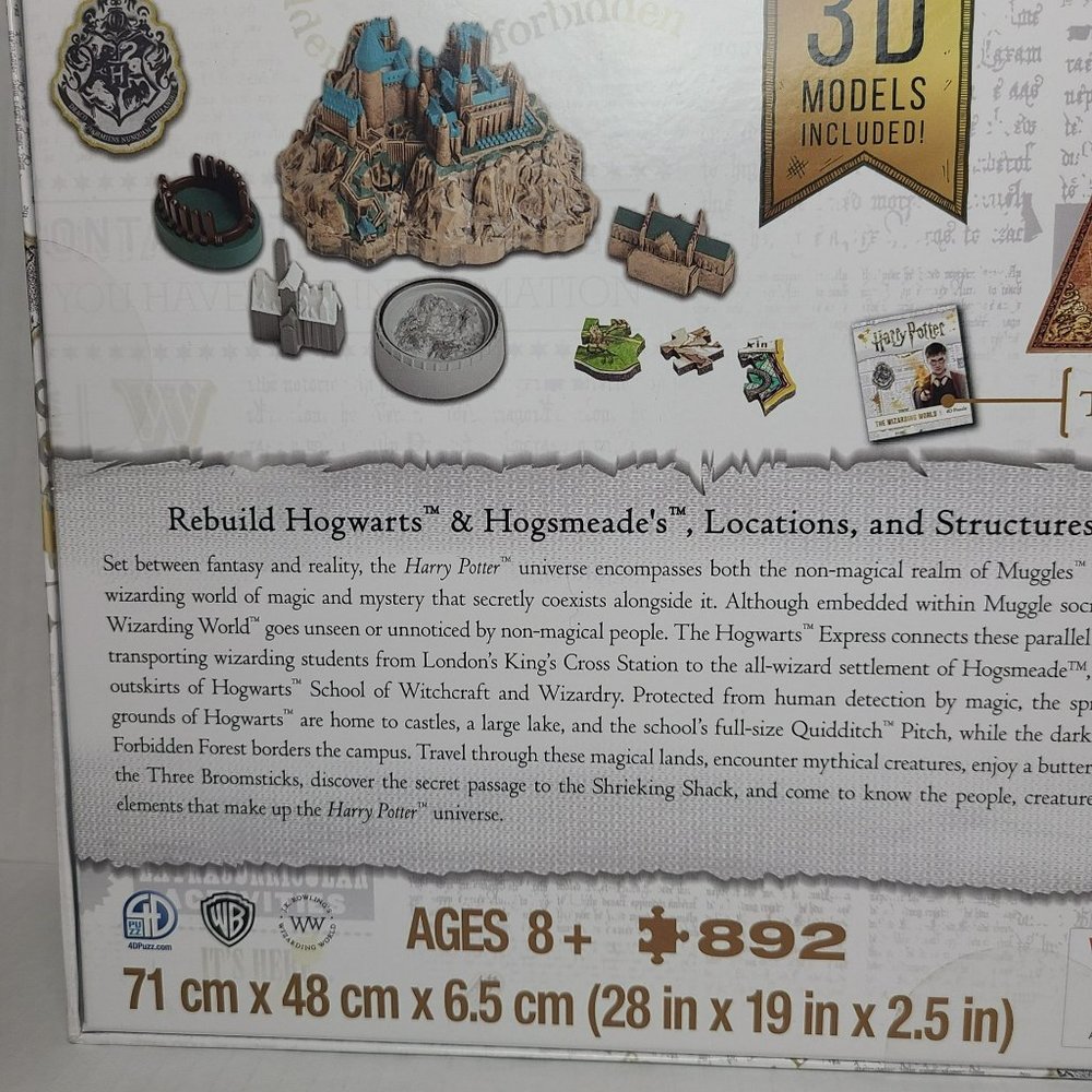 Harry Potter the Wizarding World 4D Puzzle SEALED 892pcs w/ 3D Models Included - Picture 5 of 6